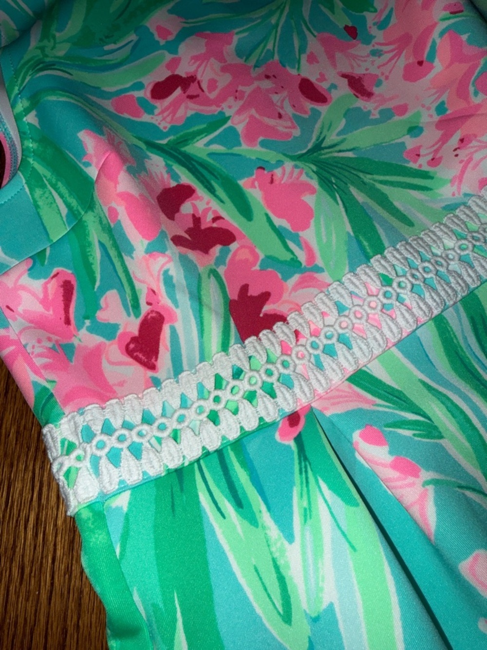 Lilly Pulitzer Girls Leesi Dress in Aqua Al Fresco Isn't She Lovely print NWOT - Picture 4 of 8